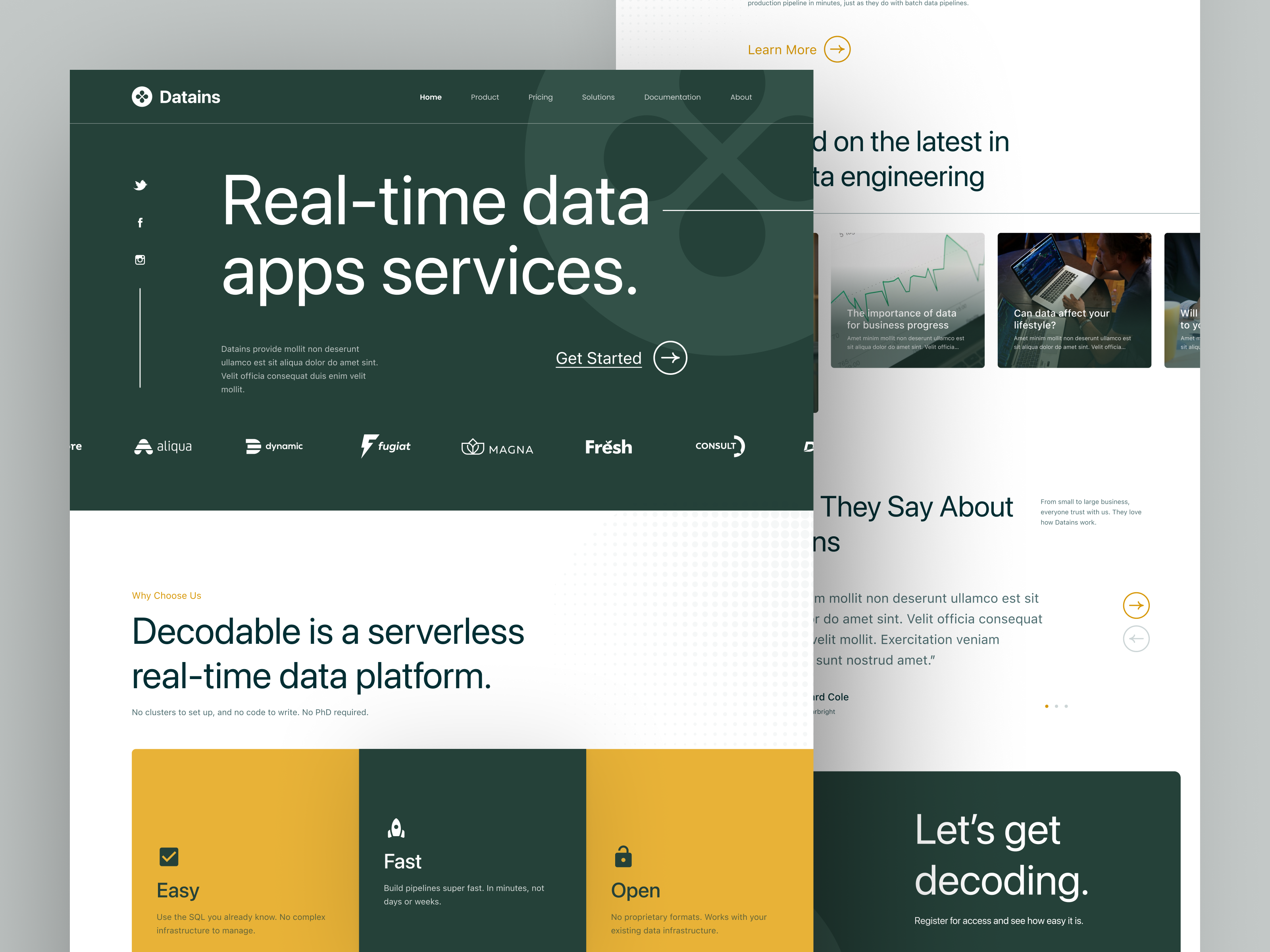 Example of Datains - SaaS Data Website