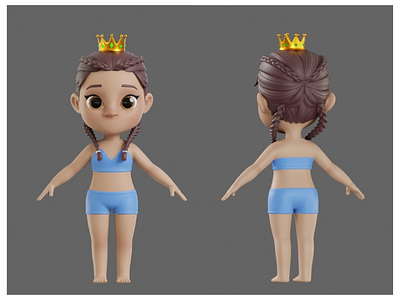 #CatalystProject 3D princess character👱🏻‍♀️👑 3d design animation blender body character cute doll face girl icon illustration kids logo project queen software swim suit woman