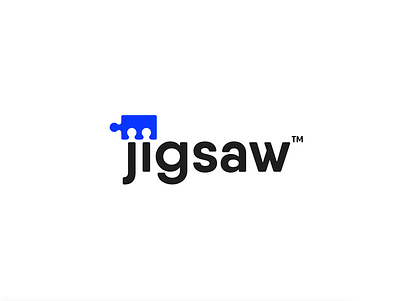 Jigsaw Logo Concept 2 analytics blue branding business intellegence design graphic design j jigsaw logo logo design mark modern playful puzzle saas search searchability solutions tech typography