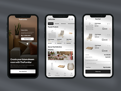 TheFurnitur - Furniture Mobile App Design app application art branding design furniture graphic design illustration logo mobile app product product design ui ux vector