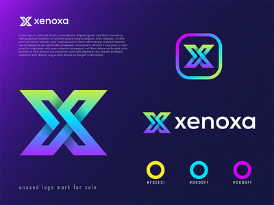 Modern X gradient logo branding gradient logo modern logo design saas