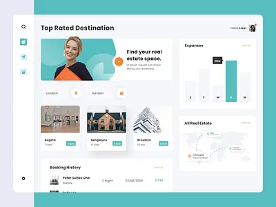 Real Estate and Co Working Space Dashboard agency website building cms coworking space dashboard design frontend management modern office website real estate ui uidesign uiux website workspace workspace dashboard
