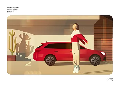 Based on Seat Leon Commercial Photo illustration illustrator minimal