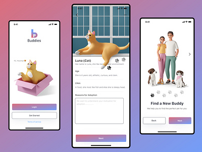 Pet Adoption app app design interaction design typography ui ui design ux