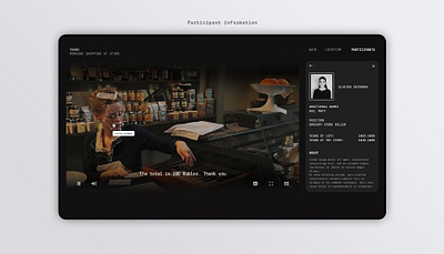 11. Participant info • DAU Cinema • Concept black dark design film info member movie panel participant tab ui ux web web design
