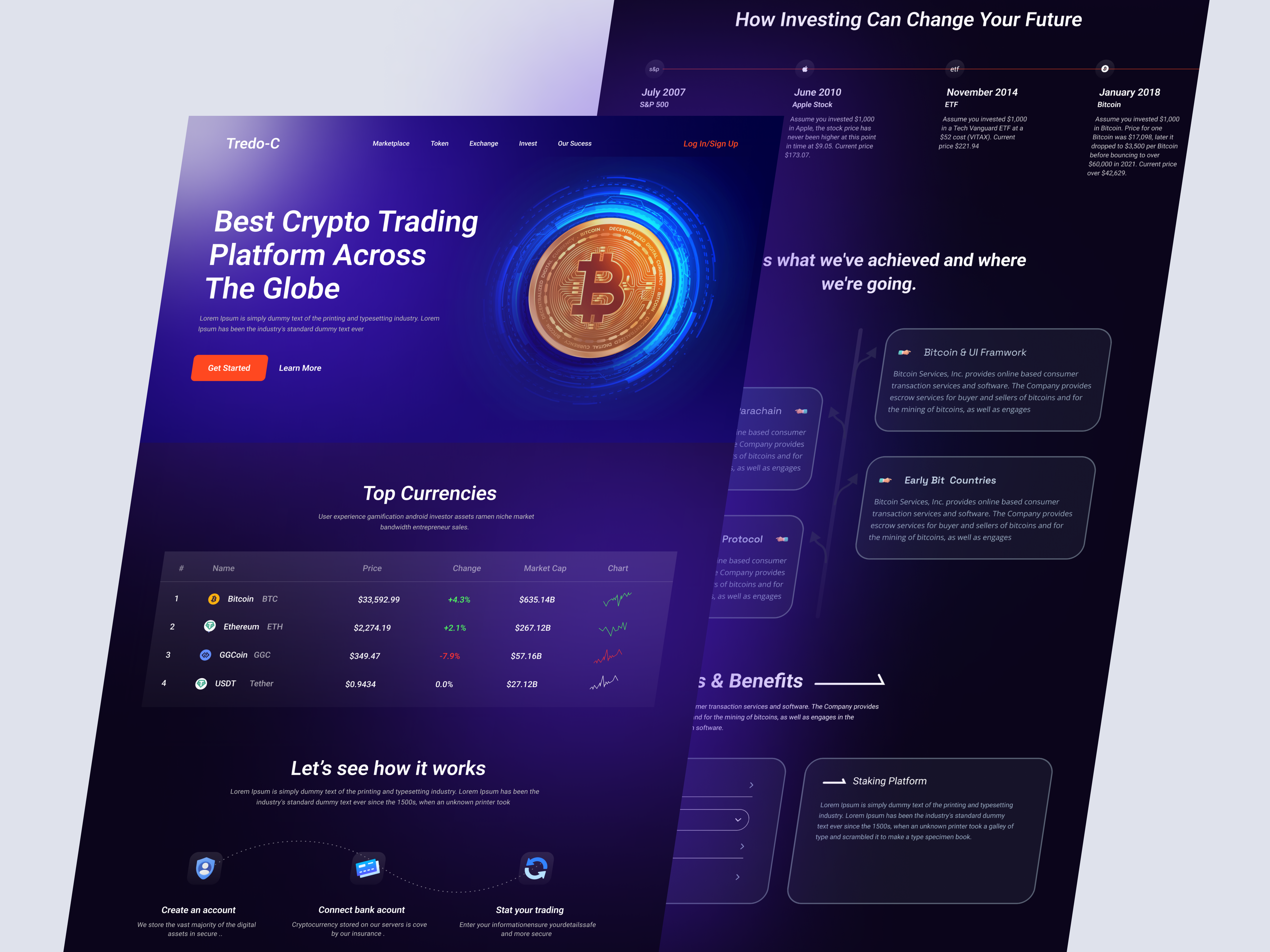 Crypto Trading Website bitcoin bitcoin exchange bitcoin mining blockchain crypto exchange crypto mining crypto trading crypto trading website crypto wallet cryptocurrency cryptocurrency exchange currency dark ui elegant gradient ui landing page product wallet web design website