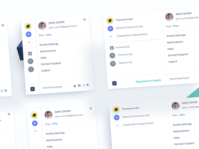 Account Settings Popup account app design interface logout organization popup settings ui ui design ux
