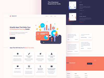 Landing Page UI Design app clean colorful design interface landing page shopify ui ui design web website