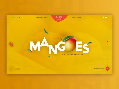 Mango Cultivars - Web Design Concept behance concept design development fruit fruit web idea instagram interaction design layout mango mango web mangoes online shop template uiux user interface ux website