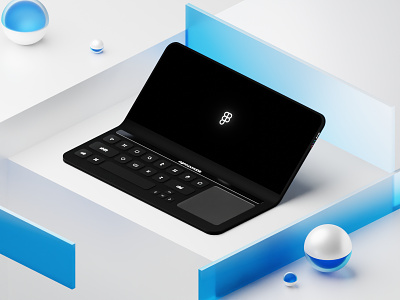 Figma Portable 3d blender blue c4d clean concept design device figma laptop material minimal modeling ui