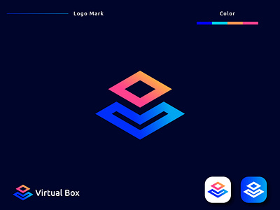 Virtual Box Logo Design box box logo branding colorful company creative logo logodesign modern professional v logo virtual