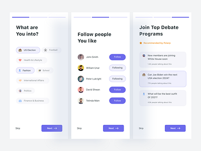 Polarp - Community App app clean community design interface onboarding ui ui design ux