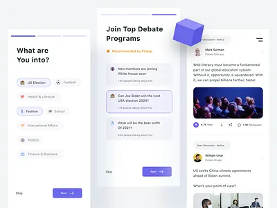Polarp - Community App app branding clean community design illustration interface ui ui design ux