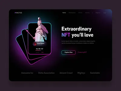 Figma Practice banner design landing page rebound ux website