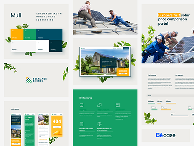 Selfmade Energy - Behance case study admin panel behance branding case study comparison site design process ecology font and colors green energy hero image landing page nature renewable energy responsive web design solar panels startup style guide web app web design