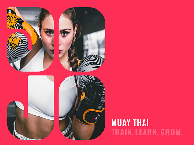 DOJO - using logo mark to mask imagery advertising boxing branding copywriting fitness jiu jitsu kickboxing martial arts