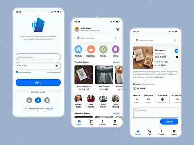 E-Book Mobile App Design book book app clean design e book ebook minimalist mobile mobile app mobile design modern read reader app reading reading app reading book ui ux