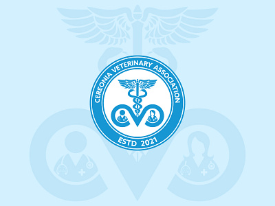 Cerenia Vet Association Logo a b c d e f g h i j k l m n animal association city vet clinic cva doctor logo emblem icon letter logo logo mark medical monogram official pet stethoscope students vector veterinarian