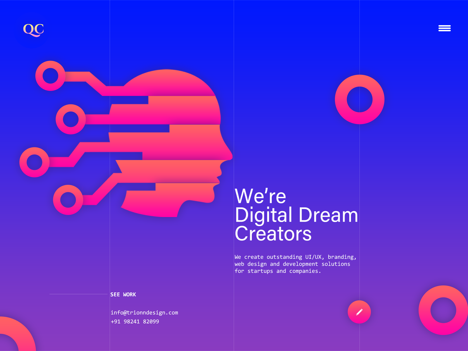 Digital Agency Website Concept branding clean concept creative dailyui design design agency flat gradient graphic design illustration landing page minimal typography ui user interface ux vector web website