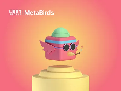 MetaBirds 3d 3d art 3d collection 3d model 3d nft angry arcade bird blender collection cycles future futuristic heart illustration logo meka nft robot tree