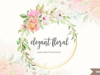 watercolor floral invitation card set background beautiful border card decoration design floral flower frame illustration invitation spring vector vintage wedding