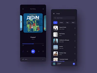 Music App dailyui listening minimalist mobile mobile design mobile ui modern design music music app popular song song app ui inspiration uiux