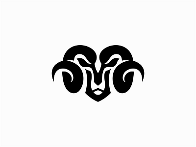 Ram Logo abstract animal bighorn black branding design emblem goat horns identity illustration logo mark monochrom ram sheep symbol trucking unique vector