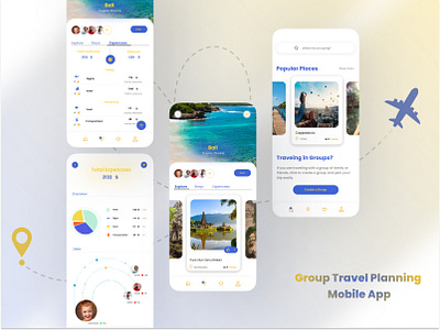 Group Travel App app app design group travel app group travel planning mobile app travel app ui uiux ux