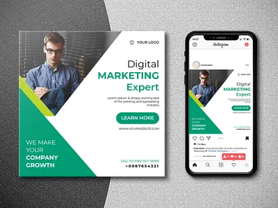Digital Marketing Post Social Media Web Banner Template. advertising banner brand design branding business deal design discount graphic design illustration modern offer social media post template web banner