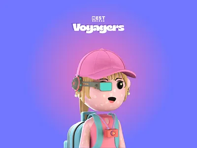 Voyager 3d 3d art 3d character 3d design 3d game 3d girl 3d model 3d nft arcade blender camera cycles game girl illustration nft pink trip voyager vr
