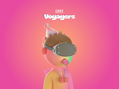 Voyager 3d 3d art 3d character 3d collection 3d design 3d game 3d model 3d nft animation arcade blender camera cycles future game lollipop lolypup pink voyager vr