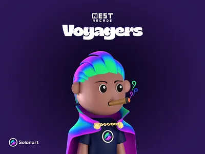 Solanart Voyager 3d 3d art 3d boy 3d branding 3d character 3d game 3d logo 3d model 3d nft arcade blender colorful crypto cycles future game illustration nft solana voyager