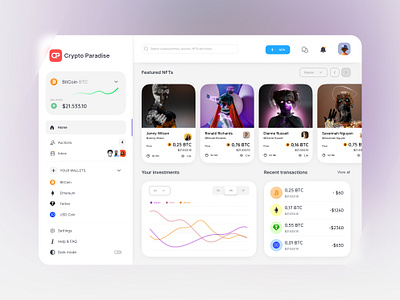 Crypto NFT Dashboard Light Mode Design UI UX application behance crypto cryptodashboard cryptolighttheme cryptoui cryptouidesign dashboard dashboarduiux landingpage lightmode mobile ui mobileui nft nftdashboard nftideas nftui ui uiux websiteuidesign