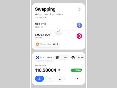 Crypto - IOS assets balance concept crypto deposit design eth exchange fee guidelins ios notification product send swap system ui ux wallet widget