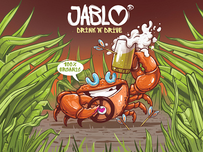 Jablo alcohol free apple art direction beer brand beer label branding cheers crab design dimitrov erase funny georgi graffiti illustration leaves nature organic raster