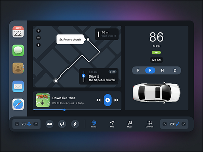 Car display system app car car display car system design eccomerce logo minimal typography ui vector