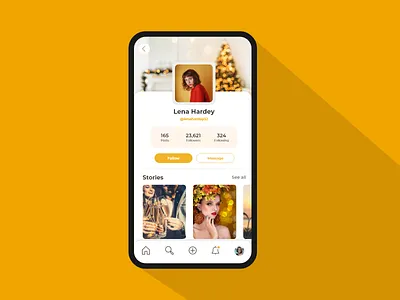 Social Media Profile adobe xd flat instagram profile