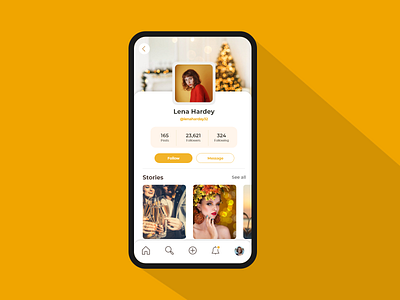 Social Media Profile adobe xd flat instagram profile