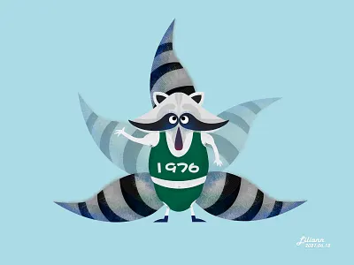Mapache who love sports artist design designer illustration