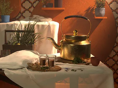 Chai Time 3d design still life