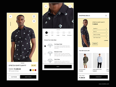 Custom Clothing | App Concept app black cart checkout clean ui clothing custom customize design ecommerce fashion luxury minimal order ui visual design