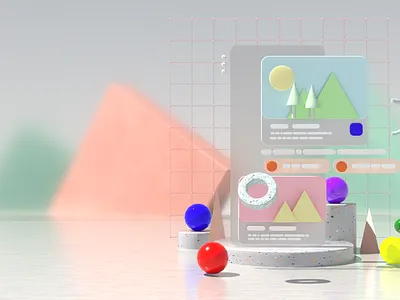 Render for a Learning presentation! 3d design illustration ui