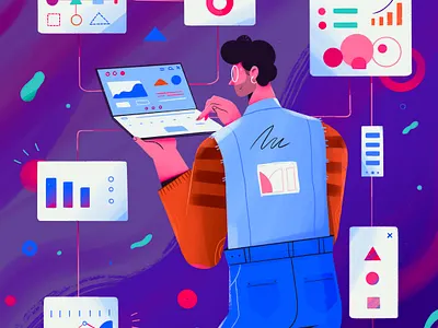 Developer 2d art characterdesign flat illustration procreate