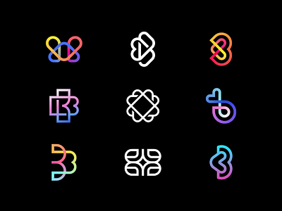 B Exploration branding clever design elegant exploration flat gradient heart icon illustration letter line logo love luxury mark minimal star ui