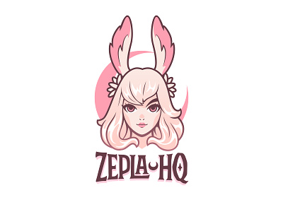 Zepla HQ branding bunny character final fantasy game gamer girl illustration logo logotype streamer twitch viera youtube
