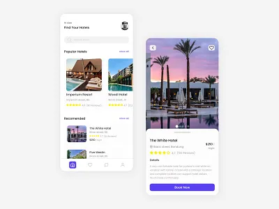 Hotel Booking Mobile App app bookig design hotel hotelbookingapp illustration mobile travel ui uiux userinterface ux