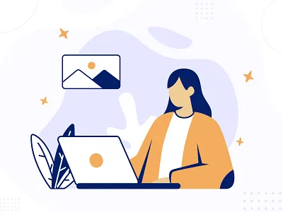 Working Woman Illustration branding flat illustration illustration instagram post mobile apps modern illustration presentation simple illustration ui ux website woman working working woman