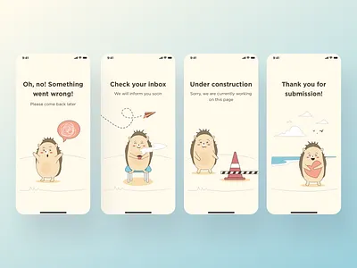 Resulting screens app design illustration kids ui