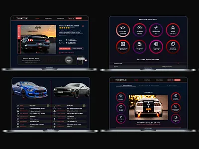 THROTTLE - Super cars e-commerce website design 3d branding capstone e commerce sketch ui ux ux design web design