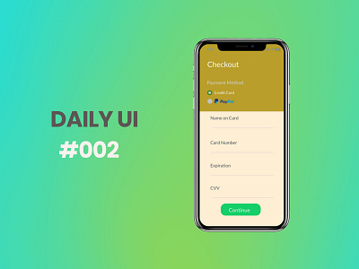 Credit Card Checkout app design ui ux